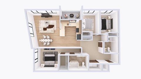 Floor plan for 3 beds, 2 baths, 1504 sqft